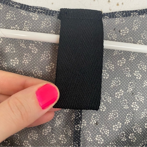 Silk Sheer Floral Dress Womens Size Medium Midi Oversized Black Long Sleeve - Picture 13 of 16